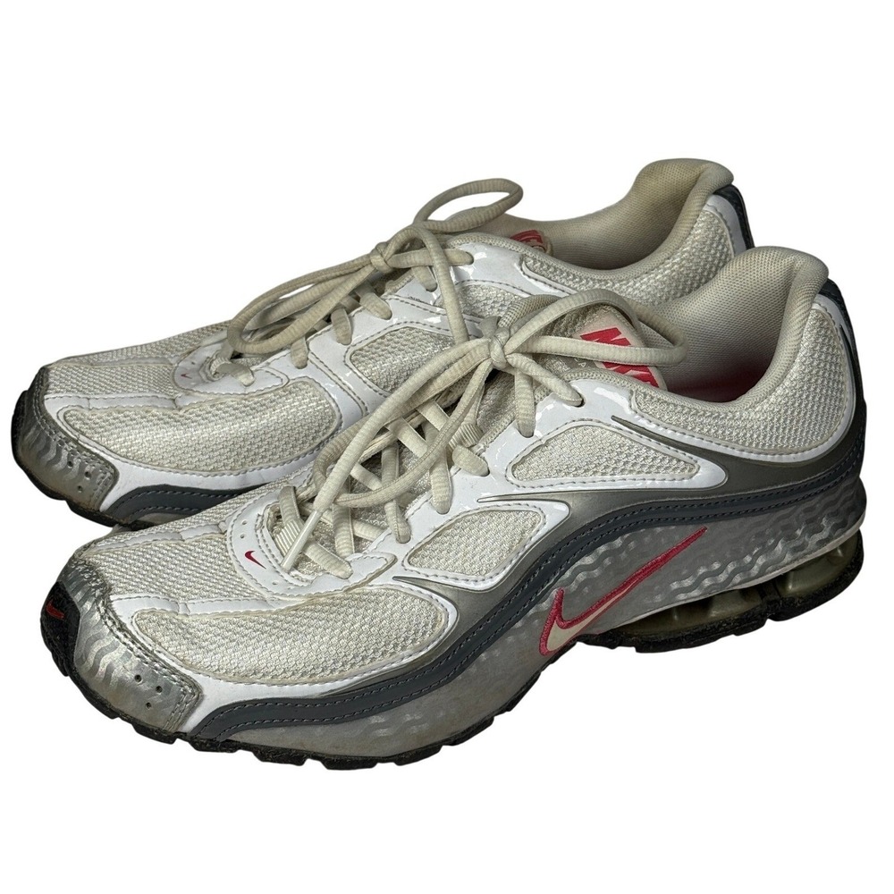Nike Reax Run 5 Running Shoes Womens Training Low Top Size 10 Silver Pink 407987